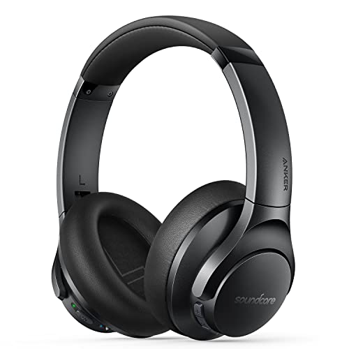 Soundcore by Anker Life Q20+ Active Noise Cancelling Headphones, 40H Playtime, Hi-Res Audio, Soundcore App, Connect to 2 Devices, Memory Foam Earcups, Bluetooth Headphones for Travel, Home Office