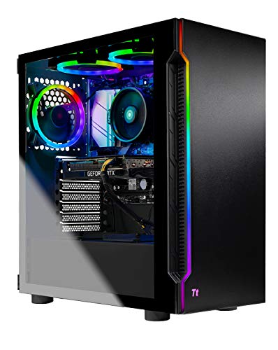 SkyTech Shadow 3.0 Gaming Computer PC Desktop - Ryzen 7 3700X 8-Core 3.6GHz, RTX 3060 12GB, 1TB SSD, 16GB DDR4 3000, RGB Fans, AC WiFi, 600W Gold PSU, Windows 10 Home 64-bit, Black