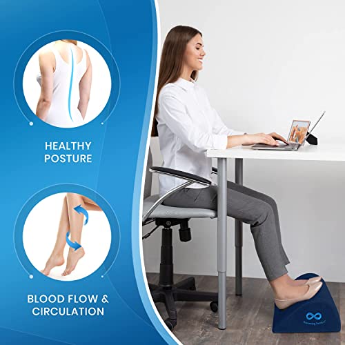 Everlasting Comfort Foot Rest for Under Desk - Kick up Your Feet, Improve Circulation - Work from Home Memory Foam Footrest Pillow - Foot Stool for Office, Home, Gaming, Computer Accessories