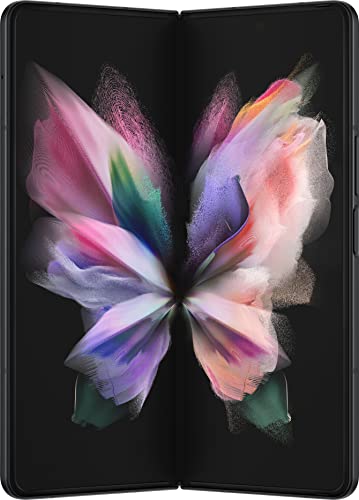 Samsung Galaxy Z Fold3 Fold 3 5G T-Mobile Locked Android Cell Phone US Version Smartphone Tablet 2-in-1 Foldable Dual Screen Under Display Camera - (Renewed) (512GB, Phantom Black)