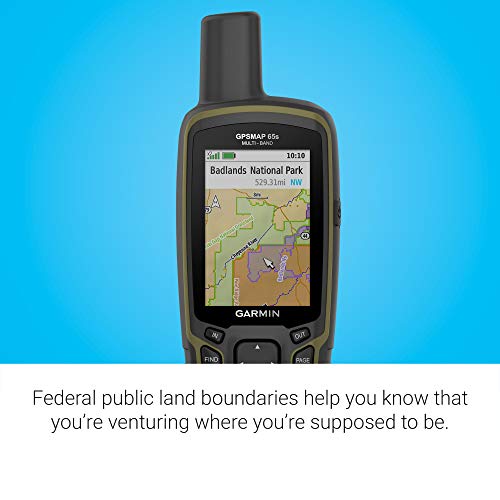 Garmin GPSMAP 65s, Button-Operated Handheld with Altimeter and Compass, Expanded Satellite Support and Multi-Band Technology, 2.6" Color Display