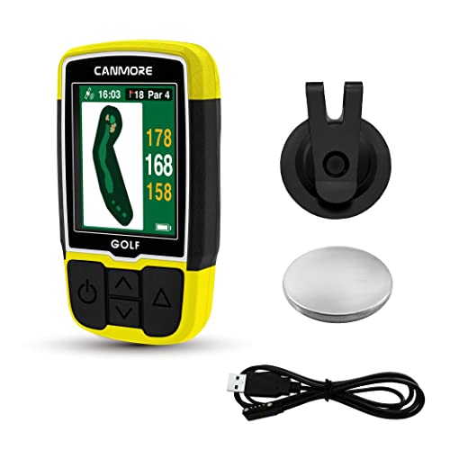 CANMORE HG200 Plus Golf GPS - (Bundle) + Another Charging Cable & Magnet & Clipper - Easy-to-Read Color - preloaded 40,000 Course map Worldwide Shape of The Green and The Fairway