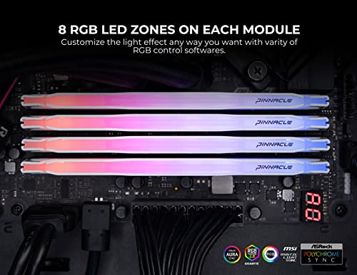 Timetec Pinnacle Konduit RGB 8GB DDR4 3200MHz PC4-25600 CL16-18-18-38 XMP2.0 Overclocking 1.35V Compatible for AMD and Intel Desktop Gaming PC Memory Module RAM - White