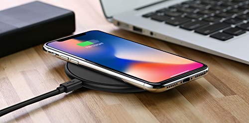 Wireless Charger, KEYMOX Qi-Certified for iPhone13/ 12/12 Mini/12 Pro Max / SE, 11, 11 Pro, 11 Pro Max, XR, Xs Max, XS, X, 8, 8 Plus, 10W Fast-Charging Galaxy S20 S10 S9 S8, Note 10(No AC Adapter)