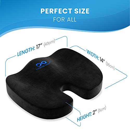 Everlasting Comfort Office Chair Seat Cushion Pillow for Back, Coccyx, & Tailbone Pain Support Pad