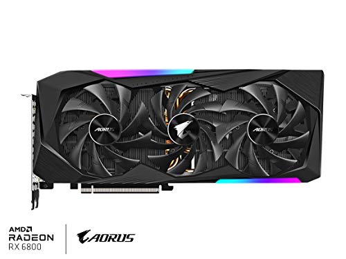 AORUS Radeon RX 6800 Master 16G Graphics Card, MAX-Covered Cooling, 16GB 256-bit GDDR6, GV-R68AORUS M-16GD Video Card