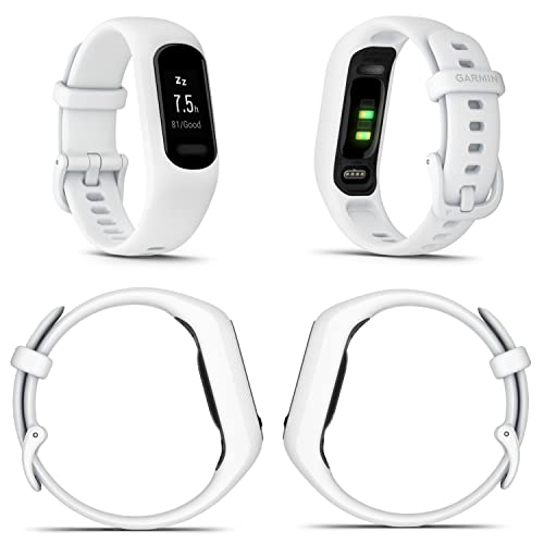 Garmin Vivosmart 5 Smart Fitness and Health Tracker, Black Case with Wearable4U E-Power Bundle (Black/White)