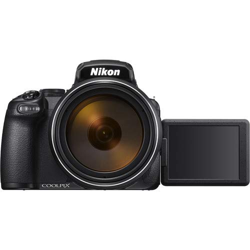 Nikon COOLPIX P 1000 Digital Camera 26522 Black - Kit with 2X Replacement Batteries + Extra Charger + 2X 32GB Memory Cards + Spare Battery + Monopod + More