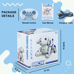 Hi-Tech Remote Control Robot Dog Toy with Voice Control for Kids 4 5 6 7 8 9, Smart Robotic Rc Aibo Interactive Puppy Doge Program Chip Music Dance Puppy Pets Gift Toys for Toddlers Boys Girls.