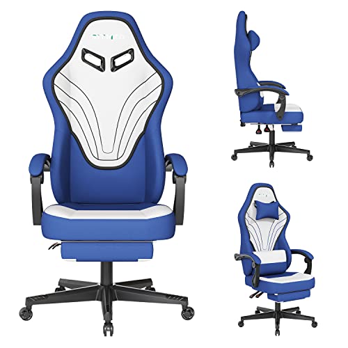 SITMOD Computer Chair Back Support Office Chair Gaming Chair Fabric Ergonomic Racing Chair with Footrest Lumbar Support Swivel Massage PC Big and Tall Gamer Chairs for Adults