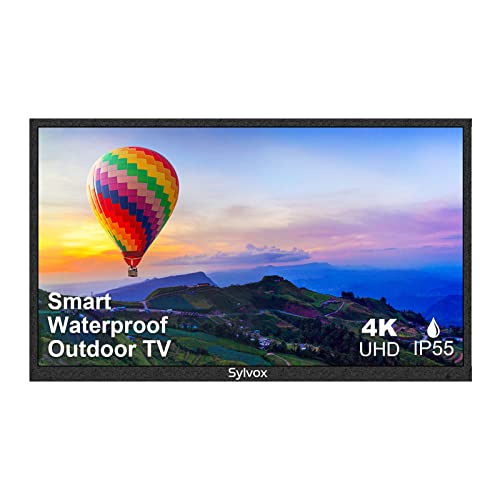 SYLVOX 43 Inch Outdoor TV, Waterproof 4K Smart TV, High Brightness,7x16(H) Commercial Grade, Supports Bluetooth & Wi-Fi, Suitable for Partial Sun(Deck Series 2022)