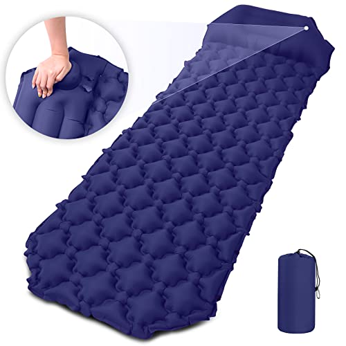 Sleeping Pad for Camping, Self Inflating Camping Pad Waterproof Upgraded Hand Press, Ultralight Sleeping Pad Portable, 75" * 22" Sleeping Pad for Camping, Backpacking Traveling, Hiking