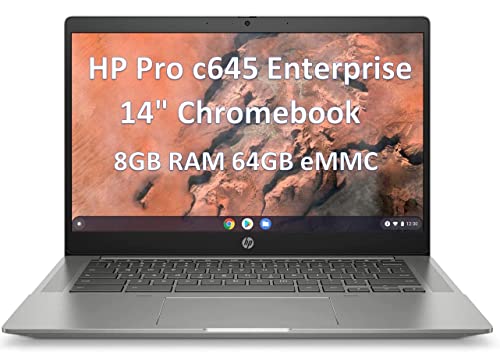 2022 HP Pro C645 Chromebook Enterprise 14” HD WLED (AMD Dual-Core Athlon 3050C, 8GB RAM, 64GB eMMC SSD) Narrow Bezel Business Laptop, B&O Audio, 2 x USB-C, HDMI, 3-Cell 58whr, Silver, Chrome OS