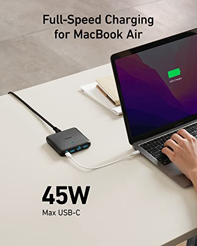 USB C Charger, Anker 65W 4 Port PIQ 3.0 & GaN Fast Charger Adapter, PowerPort Atom III Slim Wall Charger with a 45W USB C Port, for MacBook, USB C Laptops, iPad Pro, iPhone, Galaxy, Pixel and More