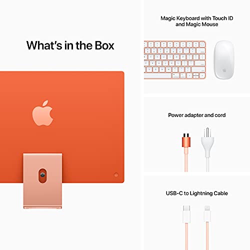 2021 Apple iMac (24-inch, Apple M1 chip with 8‑core CPU and 8‑core GPU, 8GB RAM, 256GB) - Orange