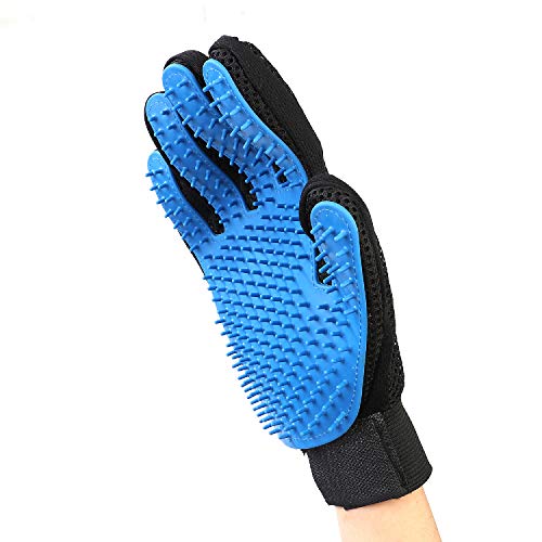 Alfland Hi-tech Pet Grooming Glove - Lightweight, Durable, Eco-Friendly, Gentle Deshedding Brush Glove for Shedding, Massaging and Hair Removal. Perfect for Long & Short Fur (Left or Right Hand)