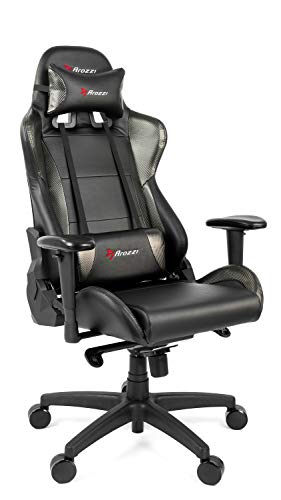 Arozzi - Verona Professional V2 Ergonomic Computer Gaming/Office Chair with Recliner, Swivel, Tilt, Rocker, Adjustable Height and Adjustable Lumbar and Neck Support - Black - Carbon Black Accents