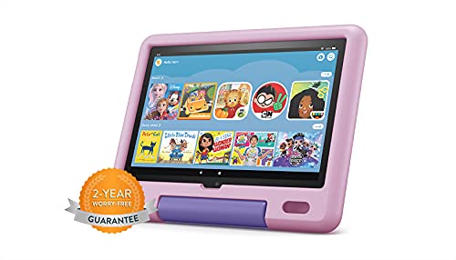 Fire HD 10 Kids tablet, 10.1", 1080p Full HD, ages 3–7, 32 GB, Lavender