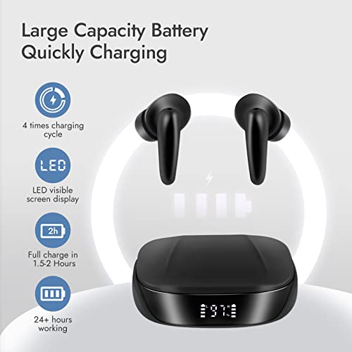 Hearing Aids for Seniors,ZDEER Hearing Aid with Bluetooth Earphones and Charging Case,16-Channel Hearing Amplifier with Noise Cancelling/Volume Control for Hearing Loss(1 Pair,Black)