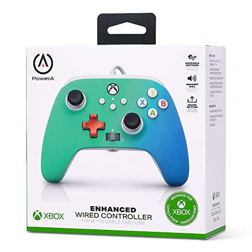 PowerA Enhanced Wired Controller for Xbox - Seafoam Fade, Gamepad, Wired Video Game Controller, Gaming Controller, Xbox Series X|S, Xbox One - Xbox Series X (Only at Amazon)