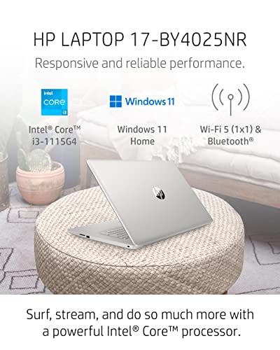 HP 17 Laptop PC, 11 Generation Intel Core, 4 GB RAM, 256 GB SSD, UHD Graphics, 17.3" HD+ Display, Windows 11 Home, Wi-Fi & Bluetooth Combo, 7 Ports, Long Battery Life, HD Webcam (17-by4025nr, 2022)