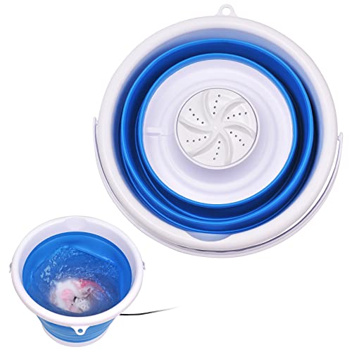 10L Mini Washing Machine, USB powered portable foldable ultrasonic turbo washer, Suitable for baby clothes/socks/underwear/bra, home/travel/apartment/dormitory automatic laundry tub