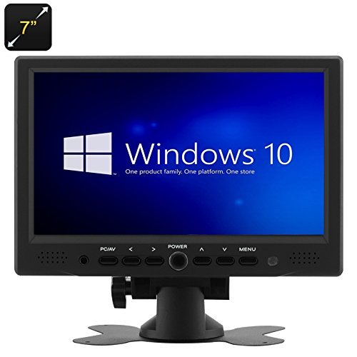 7 inch Small Portable HDMI VGA HD LCD Computer Monitor display screen - 800x480 Native Resolution, HDMI/VGA Video & Audio Inputs support 1080P Raspberry Pi Monitor