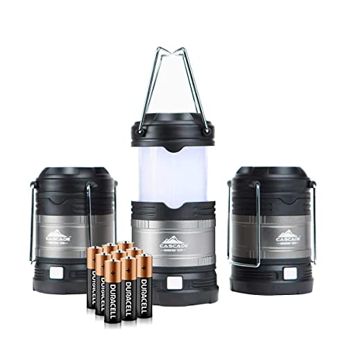 Cascade Mountain Tech Pop-Up IPX4 Water-Resistant LED Lantern with 4 Light Modes - 3 Pack 