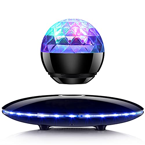 Magnetic Levitating Bluetooth Speaker, RUIXINDA Floating Speaker with Night Light Projector, Colorful Led Flashing Show for Home Birthday Party, Cool Tech Gadgets Birthday