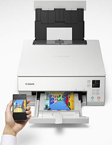 Canon TS6320 All-In-One Wireless Color Printer with Copier, Scanner and Mobile Printing, White, Works with Alexa