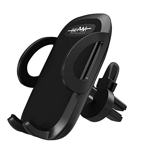 Beam Electronics Car Phone Mount Holder Universal Phone Car Air Vent Mount Holder Cradle Compatible for iPhone 12 11 Pro Max XS XS XR X 8+ 7+ SE 6s 6+ 5s 4 Samsung Galaxy S4-S10 LG Nexus Nokia (Black)