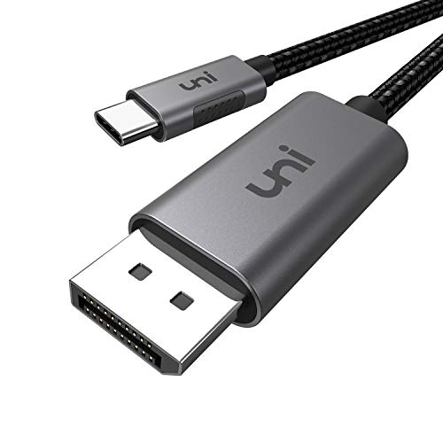 USB C to DisplayPort Cable for Home Office (4K@60Hz, 2K@165Hz), uni Sturdy Aluminum USB Type-C to DisplayPort Cable [Thunderbolt 3 Compatible] for MacBook Pro, MacBook Air/iPad Pro 2020, XPS