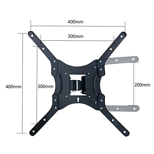Djustable TV Wall Mount, Swivel and Tilting Arm Bracket for Most 23-55 inch LED LCD Monitor and Plasma TVs with Max VESA 400x400 Up to 80 lbs by WEVZENEY