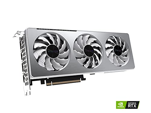 GIGABYTE GeForce RTX 3060 Vision OC 12G (REV2.0) Graphics Card, 3X WINDFORCE Fans, 12GB 192-bit GDDR6, GV-N3060VISION OC-12GD REV2.0 Video Card