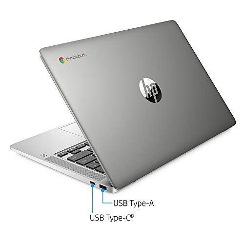 2020 HP Chromebook 14" HD Laptop Computer, Intel Quad-core Pentium Silver N5000 Processor, 4GB RAM, 64GB eMMC, B&O Audio, HD Webcam, Long Battery Life, USB-C, Chrome OS, Grey, 128GB SnowBell USB Card