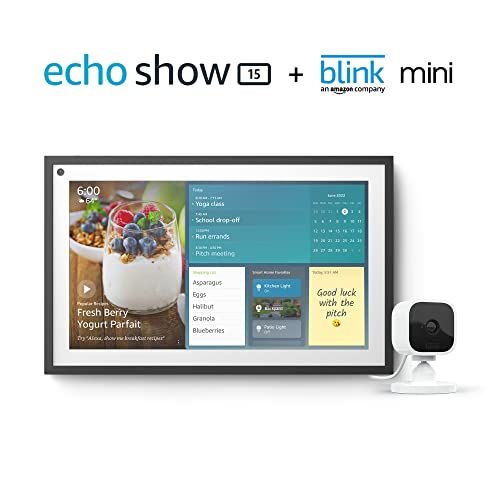 Echo Show 15 with Blink Mini Indoor Smart Security Camera
