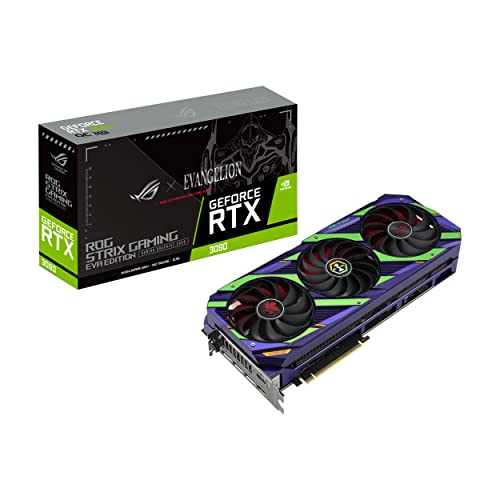 ASUS ROG Strix NVIDIA GeForce RTX 3090 EVA Edition Gaming Graphics Card (PCIe 4.0, 24GB GDDR6X, HDMI 2.1, DisplayPort 1.4a, Axial-tech Fan Design, 2.9-Slot, Super Alloy Power II, GPU Tweak)