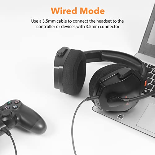 NUBWO G06 Wireless Gaming Headset with Microphone for PS5, PS4, PC, Mac, 3-in-1 Gamer Headphones with Mic, 2.4GHz Wireless for Playstation Console, Bluetooth Mode for Switch, Wired Mode for Controller