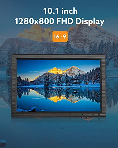 10.1 inch Small HDMI Monitor, Miktver 1280x800 Resolution Small 1080P Portable IPS Monitor, 16:9 HD Display LCD with Built-in Speaker