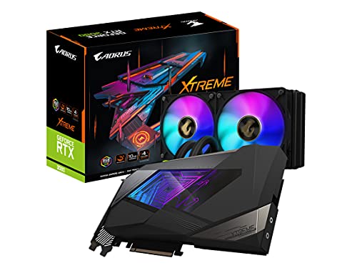 GIGABYTE AORUS GeForce RTX 3080 Xtreme WATERFORCE 10G (REV2.0) Graphics Card, WATERFORCE All-in-one Cooling System, LHR, 10GB 320-bit GDDR6X, GV-N3080AORUSX W-10GD REV2.0 Video Card