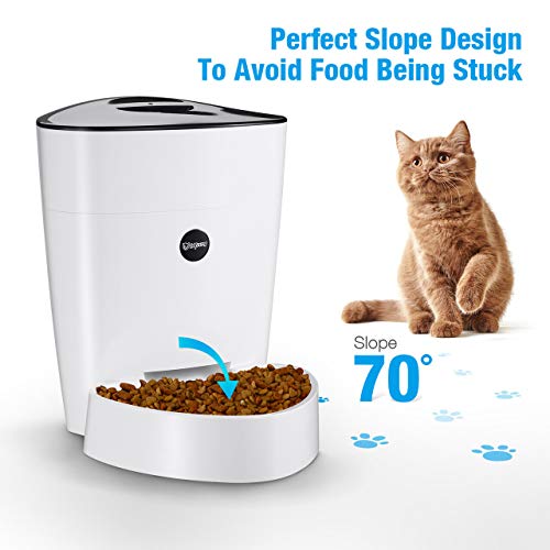 isYoung Automatic Cat Feeder, 4L Smart Pet Feeder for Cat & Dog - 6 Meal, LCD Display with Timer Programmable, Portion Control - Battery/Plug-in Power