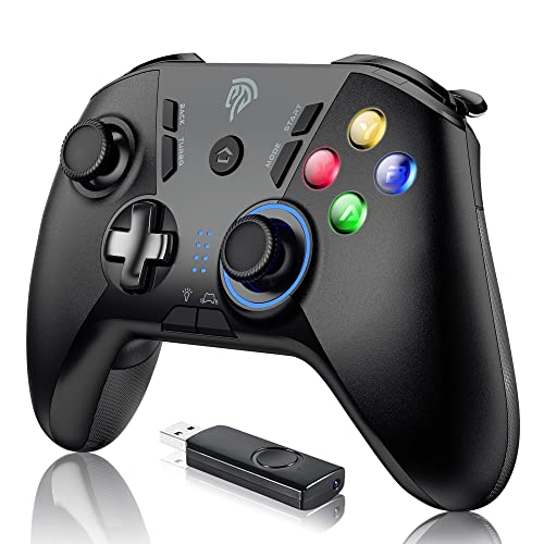 EasySMX Wireless Gaming Controller for Windows PC/Steam/Steam Deck/PS3/Android TV BOX, Dual Vibration Plug and Play Gamepad Joystick with 4 Customized Buttons, Battery Up to 14 Hours, Work for Nintendo Switch