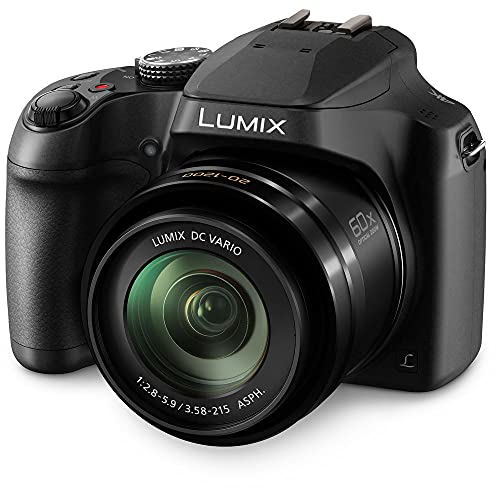 Panasonic Lumix DC-FZ80 Digital Camera (DC-FZ80K) - Bundle - with 128GB Memory Card + LED Video Light + DMW-BMB9 Battery + Digital Flash + Soft Bag + 12 Inch Flexible Tripod + Cleaning Set + More