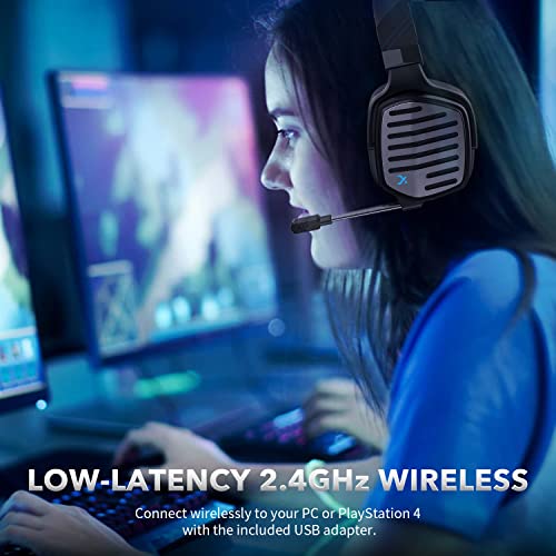 NUBWO X Wireless Gaming Headset with Microphone for PS5, PS4, PC, Mac, Gamer Headphones wit Mic, 2.4GHz Wireless for Playstation Console, Wired Mode for Controller