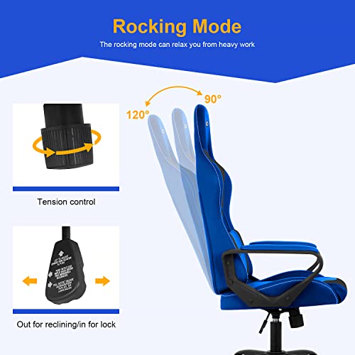 PC Gaming Chair Ergonomic Office Chair Desk Chair PU Leather Computer Chair High Back Racing Chair with Lumbar Support Armrest for Home Office