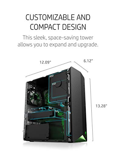 HP Pavilion Gaming Desktop, NVIDIA GeForce GTX 1650 SUPER, Intel Core i3-10100, 8 GB DDR4 RAM, 256 GB PCIe NVMe SSD, Windows 11, USB Mouse and Keyboard, Compact Tower Design (TG01-1022, 2020)