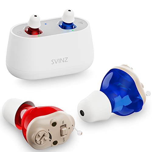 Nano Hearing Aids for Seniors, SVINZ Rechargeable Hearing Amplfier, 24 Hours Long Duration, Easy to USE and Portable
