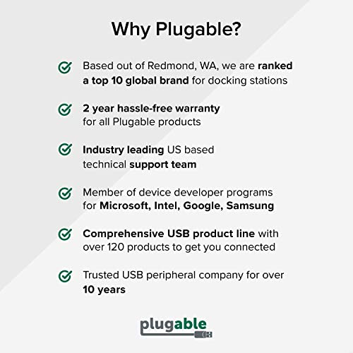 Plugable USB 3.0 to HDMI Video Graphics Adapter with Audio for Multiple Monitors up to 2560x1440 Supports Windows 11, 10, 8.1, 7, XP, and Mac