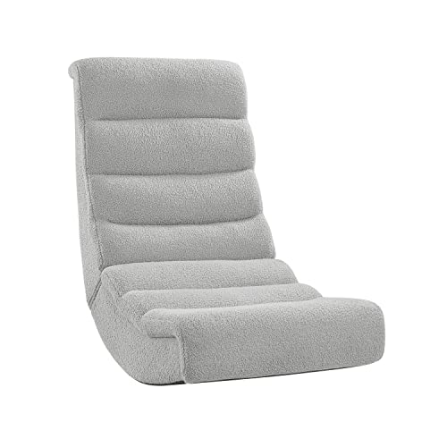 Linon Grey Sherpa Lars Gaming Rocking Chair, 8.25" Seat Height