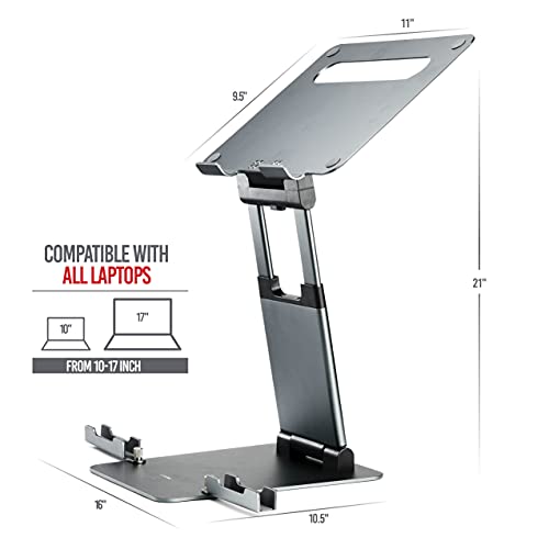 Ergonomic Laptop Stand for Desk, Adjustable Height up to 20", Laptop Riser Computer Pulpit Stand for Laptop, Portable Laptop Stands, Fits MacBook, Laptops 10 15 17 inches Laptop Holder and Laptop Desk